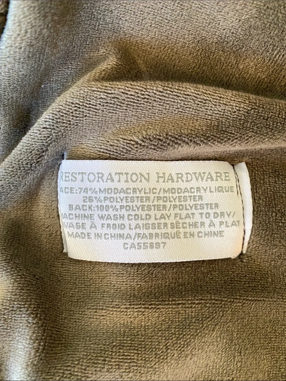 Restoration Hardware Faux Fur Throw Blanket